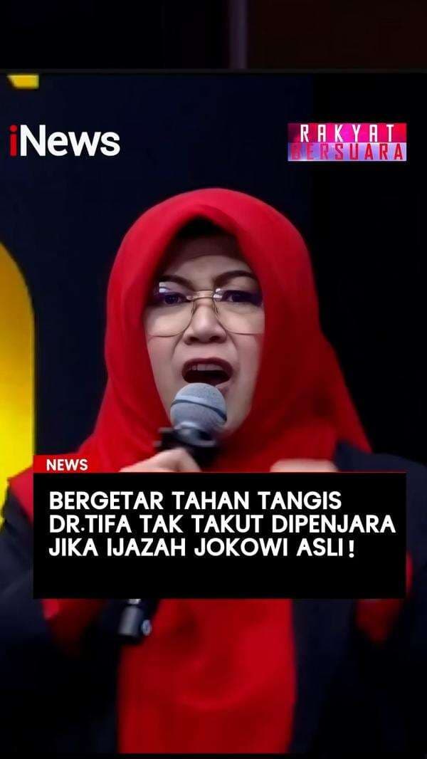 Bergetar Tahan Tangis! Dr Tifa Tak Takut Dipenjara jika Ijazah Jokowi Asli
