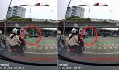 Pemotor Nekat Terobos Lampu Merah Berujung Tabrakan, Sudah Jatuh Harusnya Kena Denda