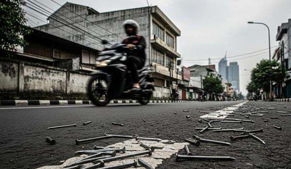 Pengendara di Jakarta Diteror Ranjau Paku, 1 Kg Terkumpul di 6 Ruas Jalan Utama