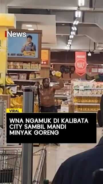 WNA Ngamuk di Kalibata City Sambil Mandi Minyak Goreng
