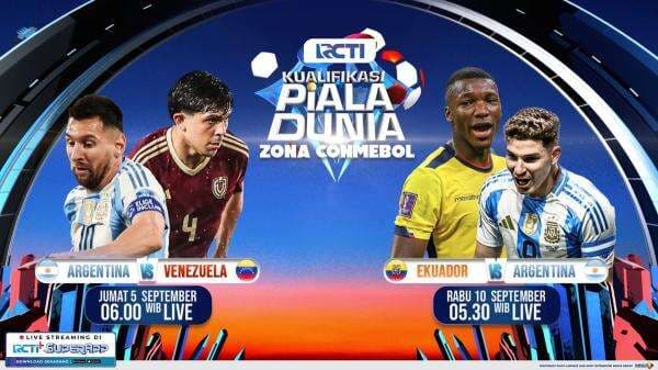 Live RCTI Pagi Hari! Ini Jadwal Siaran Langsung Timnas Ekuador vs Timnas Argentina di Kualifikasi Piala Dunia 2026