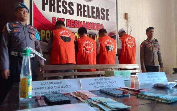 Polres Kolaka Utara Cokok  4 Pelaku Narkoba, Libatkan Pengedar Jaringan Lapas hingga Malaysia