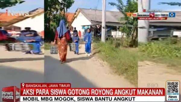 Viral Mobil MBG Mogok, Siswa dan Guru SD di Bangkalan Jalan Kaki Jemput Kotak Makan Viral Mobil MBG Mogok, Siswa dan Guru SD di Bangkalan Jalan Kaki Jemput Kotak Makan