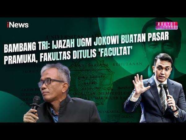 Bambang Tri Sebut Ijazah SD–S1 Jokowi Palsu: Buatan Pasar Pramuka