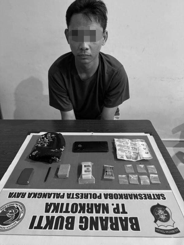 Pemuda di Palangka Raya Ditangkap Polisi, Miliki 7 Paket Sabu Seberat 1,89 Gram