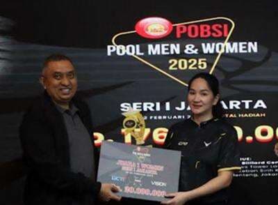 Reaksi Angeline Usai Sabet Gelar Juara POBSI Pool Men &amp; Women Seri 1 Jakarta 2025