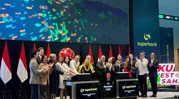 Super Bank (SUPA) Resmi Melantai di Bursa, Harga Sahamnya Naik 24,41 Persen