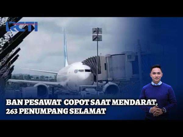 Ban Pesawat Garuda Indonesia GA-288 Copot Saat Mendarat di Tanjungpinang