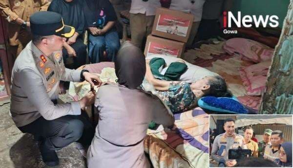 Kapolres Gowa Salurkan Bantuan Kursi Roda ke Warga Bajeng Penderita Lumpuh