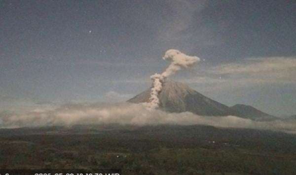Gunung Semeru Erupsi Malam Ini, Muntahkan Abu Vulkanik 600 Meter