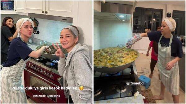 Mantap! BCL Masak Rendang Lebaran di Rumah, Porsi Besar Ngaduk Sendiri