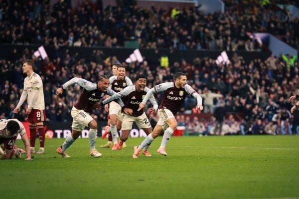 Gol Menit Akhir Aston Villa Hentikan Rekor 18 Laga Tak Terkalahkan Arsenal