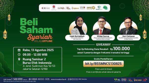 Tinggal Sehari Lagi, Pendaftaran Kelas Offline Beli Saham Syariah Masih Dibuka!