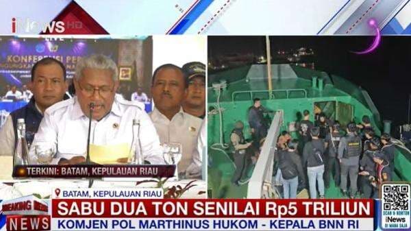 Terbesar Pengungkapan Penyelundupan Narkoba, 2 Ton Sabu Disita BNN di Tanjung Balai Karimun
