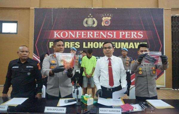 Polres Lhokseumawe Gagalkan Peredaran Sabu 1,1 Kg di Aceh Utara, Dua Pelaku Ditangkap
