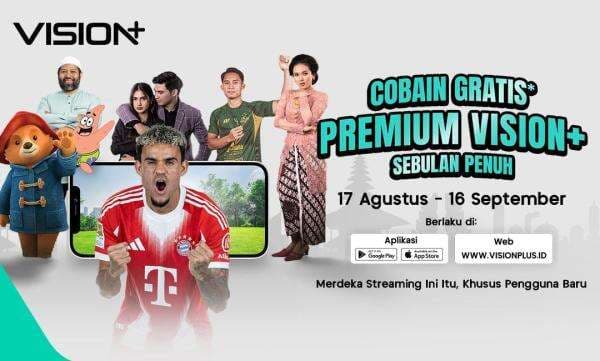 Promo Masih Berlangsung! Nonton Gratis Premium VISION+ Sebulan, Lengkap dari Sport hingga Tayangan Anak Promo Masih Berlangsung! Nonton Gratis Premium VISION+ Sebulan, Lengkap dari Sport hingga Tayangan Anak