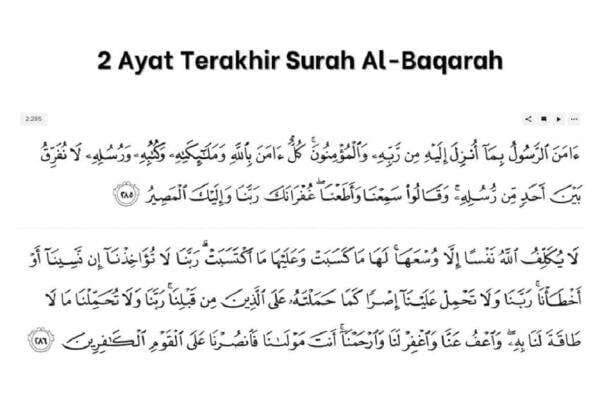 Baca 2 Ayat Terakhir Surat Al Baqarah Setiap Malam, Allah SWT Cukupkan Kebutuhannya