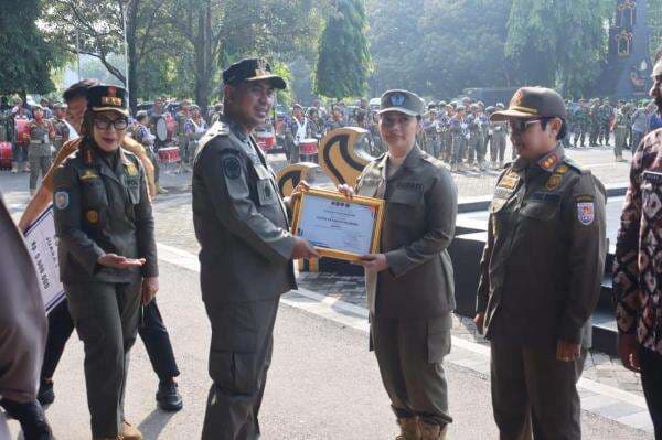 Kado di HUT Satpol PP, Satpol PP Brebes Sabet Juara Pertama Penegakan Perda Tingkat Jateng