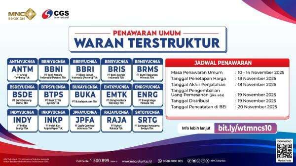 MNC Sekuritas dan CGS International Sekuritas Tawarkan Waran Terstruktur Seri 10