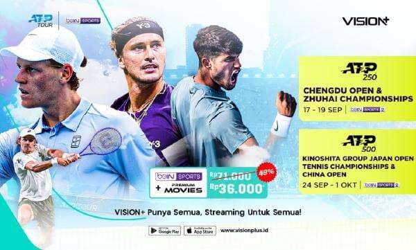 Link Live Streaming ATP 250 Chengdu &amp; Hangzhou Championships 2025 di Vision+