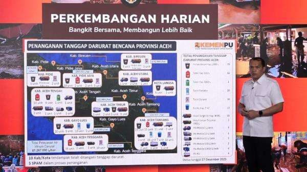 Pemerintah Suplai Ratusan Ribu Liter Air Minum ke Posko Bencana Sumatra Setiap Hari