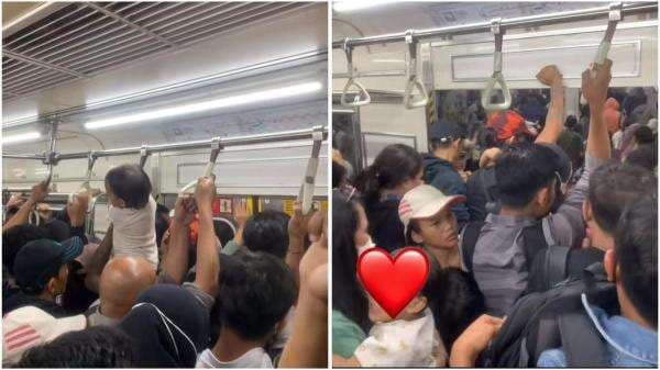 Viral Video Anak Kecil Minta Tolong hingga Menangis Histeris saat Terdesak di KRL