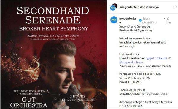 Secondhand Serenade Bakal Konser di Jakarta September 2026