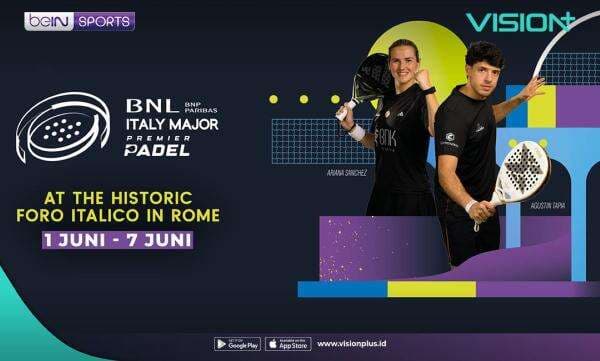 Premier Padel Italia 2026 Masuk Babak Penentuan, Nonton Perempat Final hingga Final di VISION+