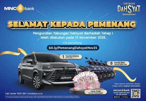 Selamat Kepada Para Pemenang Undian Tabungan Dahsyat Berhadiah Tahap Pertama MNC Bank