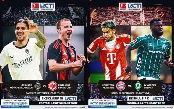 Bundesliga Akhir Pekan Ini: Bayern vs Bremen dan Gladbach Jumpa Frankfurt, Live RCTI! 