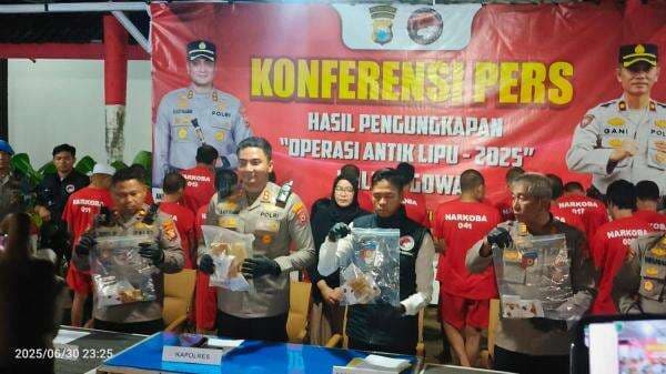 48 Tersangka Narkoba Ditangkap Polres Gowa dalam Operasi Antik Lipu 2025, 158 Gram Sabu Diamankan!