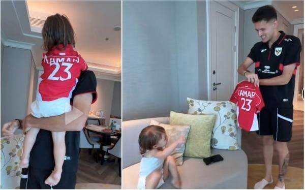 Justin Hubner Beri Anak Jennifer Coppen Jersey Timnas Indonesia, Netizen: Sweet Banget!