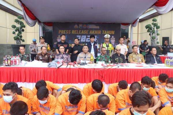 Polresta Sidoarjo Rilis Kamtibmas Tahun 2024, Ajak Forkopimda Musnahkan Barang Bukti