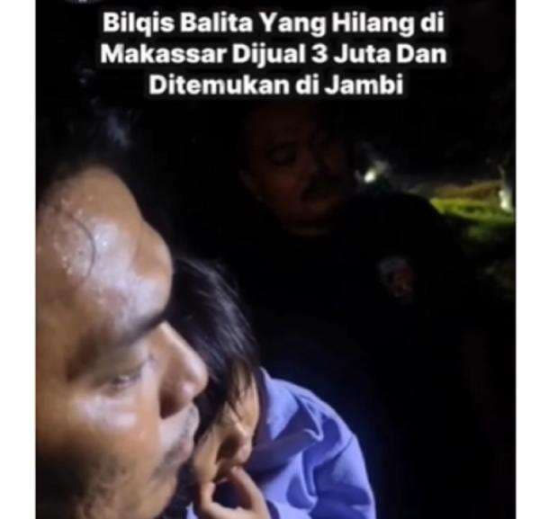 Kisah Haru Bilqis, Bocah 4 Tahun Asal Makassar yang Hilang di Playground Ditemukan di Jambi Kisah Haru Bilqis, Bocah 4 Tahun Asal Makassar yang Hilang di Playground Ditemukan di Jambi