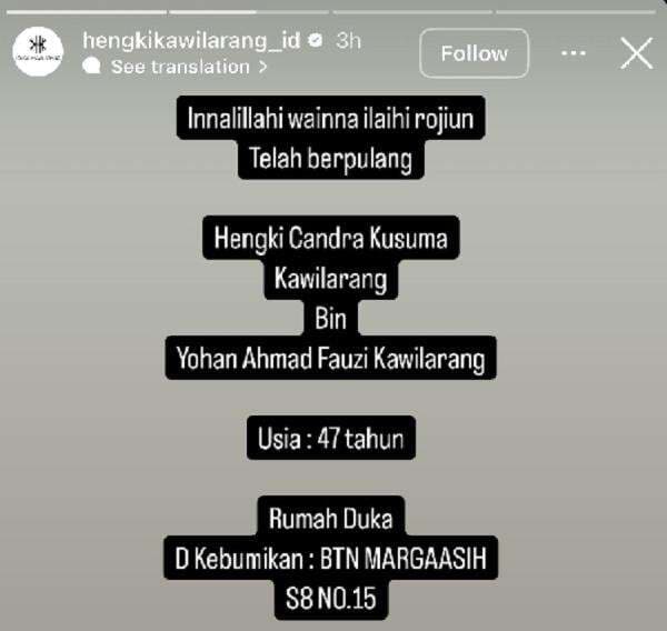 Desainer Hengki Kawilarang Meninggal Dunia