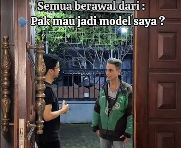 Driver Ojol Diajak Jadi Model Busana Batik, Panen Pujian Netizen