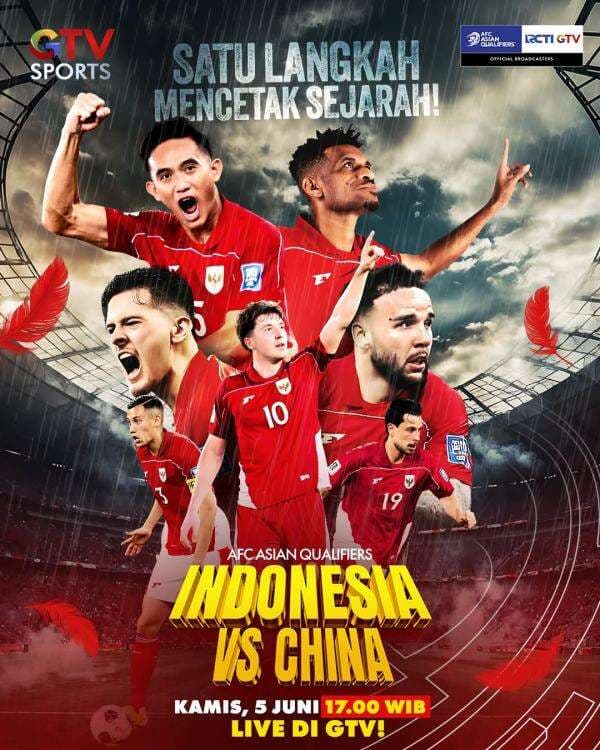 Jadwal Siaran Langsung Indonesia vs China di Kualifikasi Piala Dunia 2026: Laga Penentuan!