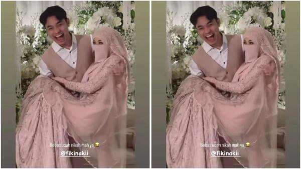 Geger Fiki Naki Gendong Tinandrose di Resepsi Pernikahan, Ini Fotonya!