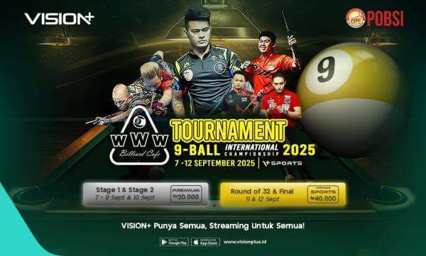 Jadwal Lengkap 9-Ball International Championship 2025, Live Eksklusif di Vision+