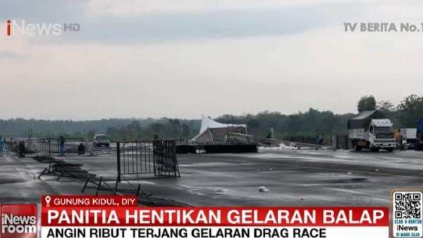 Tenda Drag Race di Gunungkidul Roboh Diterjang Hujan dan Angin Kencang, Sejumlah Mobil Rusak