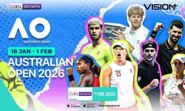 Cara Nonton Streaming Australian Open 2026 di VISION+, Klik di Sini!