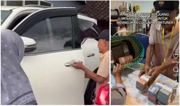 Viral Kakek Nenek Bawa Uang Sekeranjang Beli Fortuner Cash untuk Cucunya, Netizen Auto Ngiler 