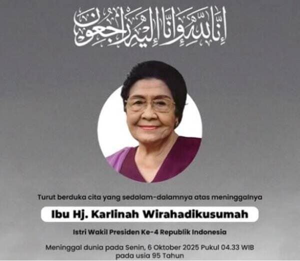 Berita Duka! Istri Mantan Wapres Umar Wirahadikusumah Meninggal di Usia 95 Tahun