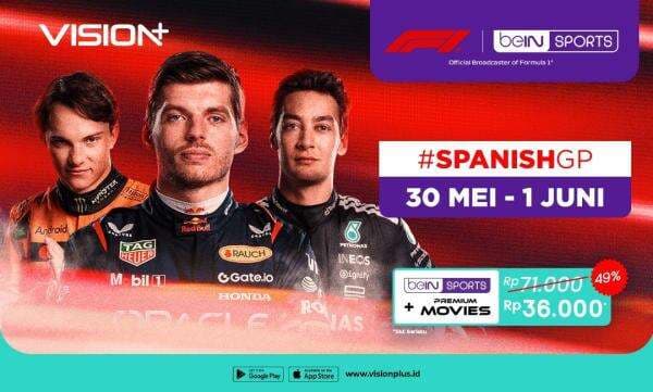 Jadwal dan Link Live Streaming F1 GP Spanyol 2025 di Vision+