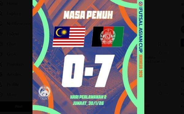 Hasil Timnas Futsal Malaysia vs Afghanistan: Kalah 0-7, Harimau Malaya Tersingkir di Fase Grup Piala Asia Futsal 2026!