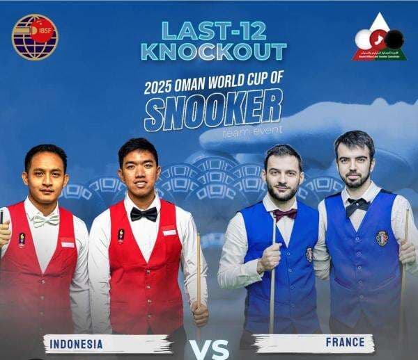Kalah Tipis dari Prancis, Tim Snooker Putra Indonesia Terhenti Dramatis di 12 Besar di Oman World Cup