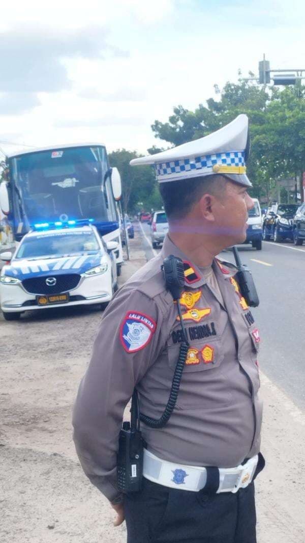 Belasan Personel Satlantas Dikerahkan Amankan Kunjungan Mendikbud di Palangkaraya