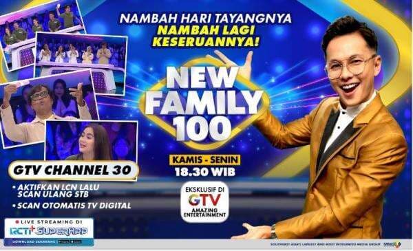 Hari Tayang Baru &amp; Spesial Bintang! New Family 100 GTV Siap Bikin Heboh dengan Keluarga Selebriti