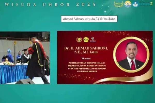 Viral Ahmad Sahroni Muncul ke Publik dan Diwisuda S3 Doktor Ilmu Hukum Universitas Borobudur