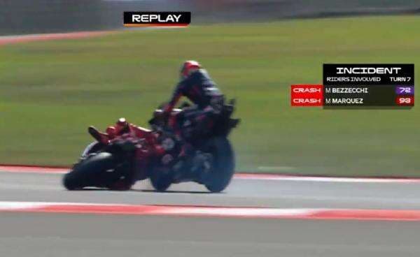 Ditabrak Marco Bezzecchi, Marc Marquez Gagal Finis di MotoGP Mandalika 2025!